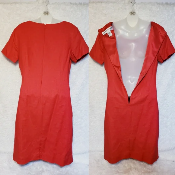 Vintage Red Linen Dress - Picture 4 of 11